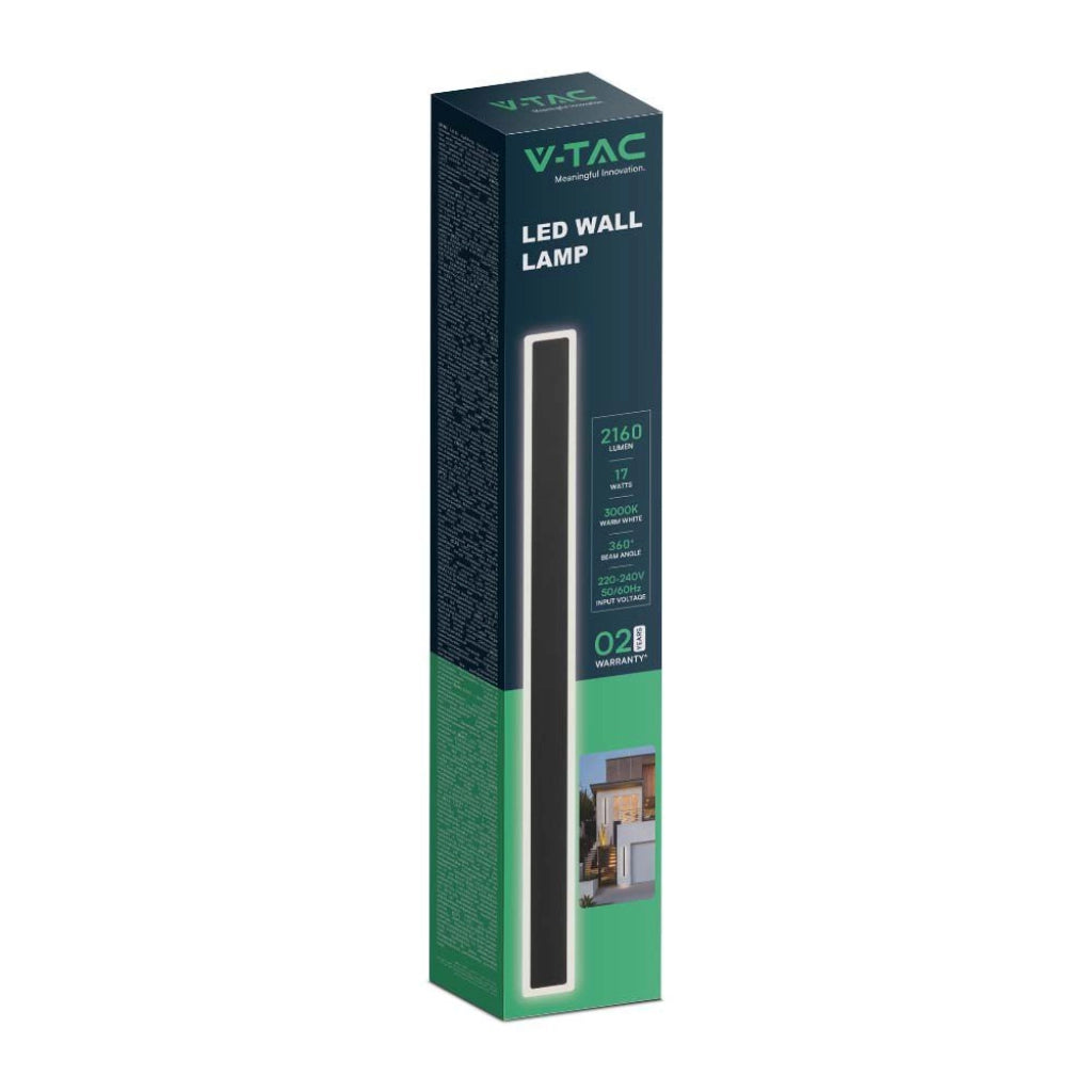Lampada LED da muro 17w colore nero 4000k ip65