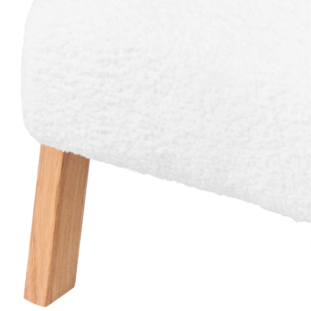 Divano per bambini bianco bouclé imbottito con braccioli Divano moderno a 1 posto per bambini piccoli