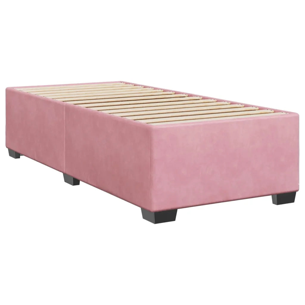 Giroletto a Molle con Materasso Rosa 90x200 cm in Velluto