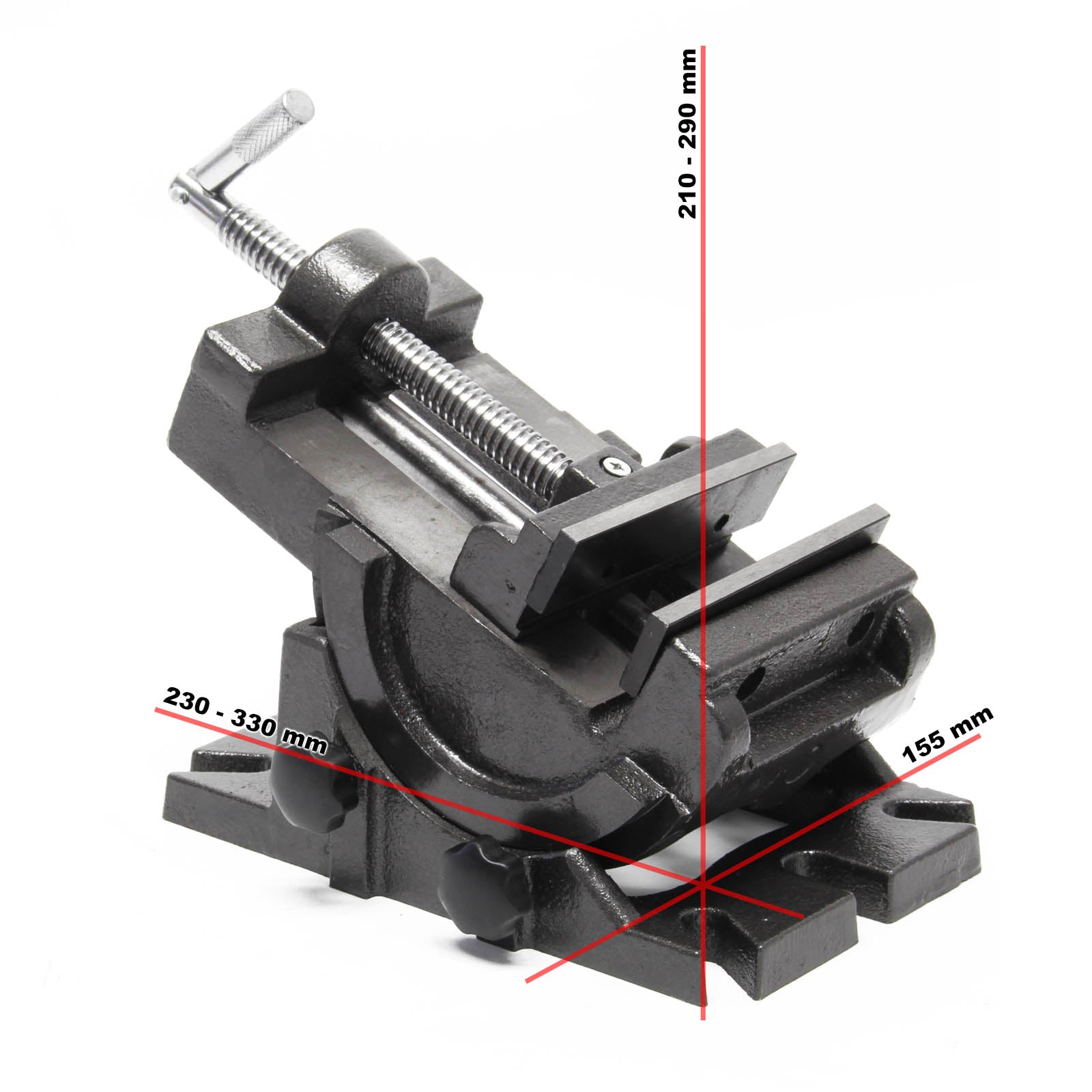 Morsa meccanica di precisione Larghezza ganasce 100 mm Orientabile verticalmente