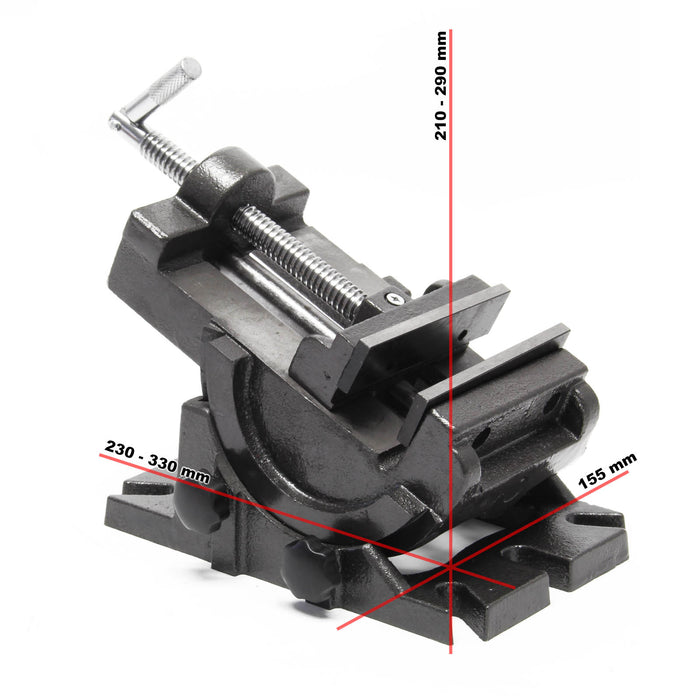 Morsa meccanica di precisione Larghezza ganasce 100 mm Orientabile verticalmente