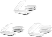 Contenitori di carne per frigorifero | 9 pezzi: 3 standard + 3 mini + 3 maxi | Contenitori di alimenti stivabili con coperchio | Adatti per congelatore, forno a microonde e lavastoviglie | Senza BPA, bianchi