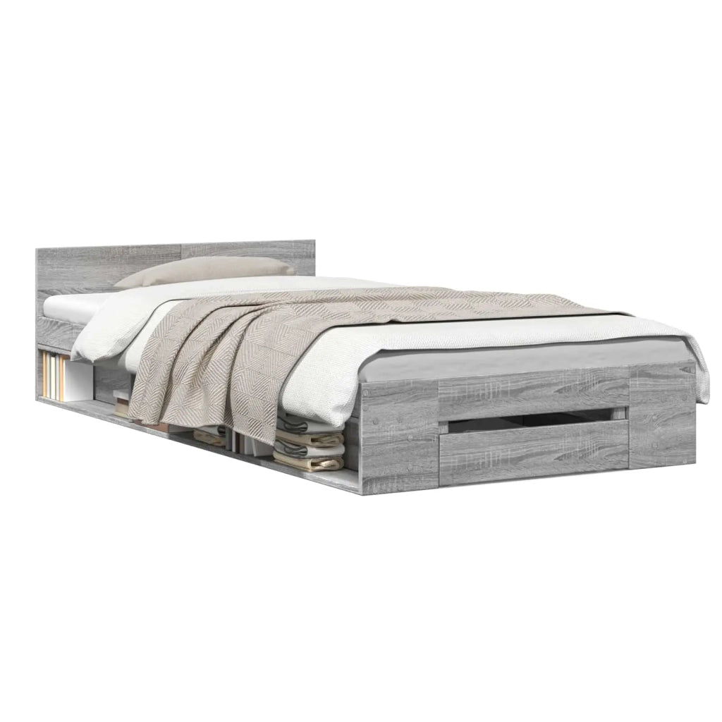 Telaio del letto con storage Sonoma grigio 80 x 200 cm 3429601