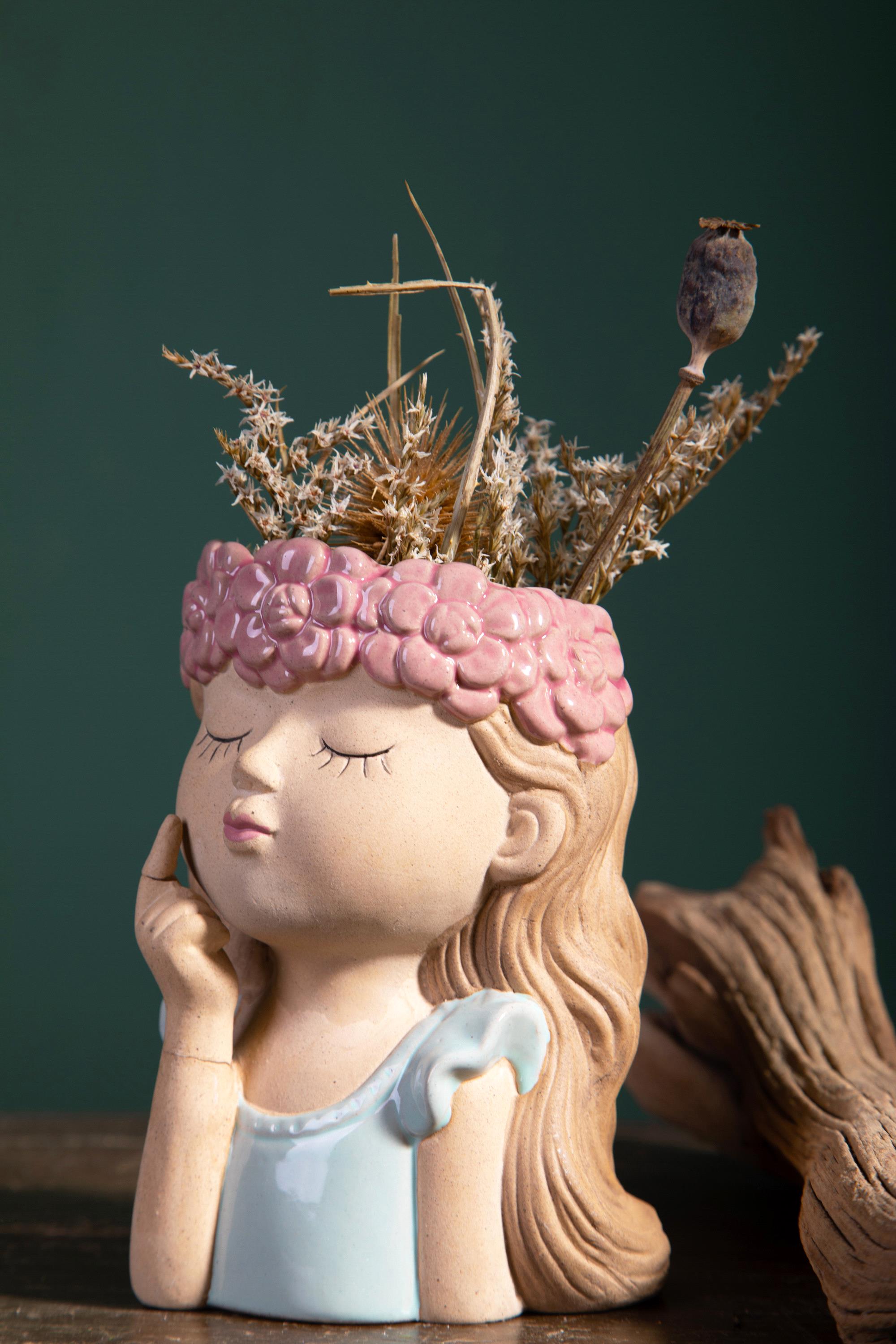 Set 2 Vasi Testa Fatina Ø 11x H 16 cm