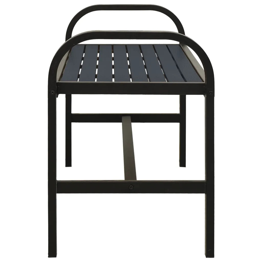Panchina da Giardino 124,5 cm Nera in Acciaio e WPC 317137