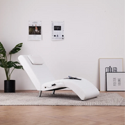 Sdraio Massaggiante con Cuscino Bianco in Similpellecod mxl 71236