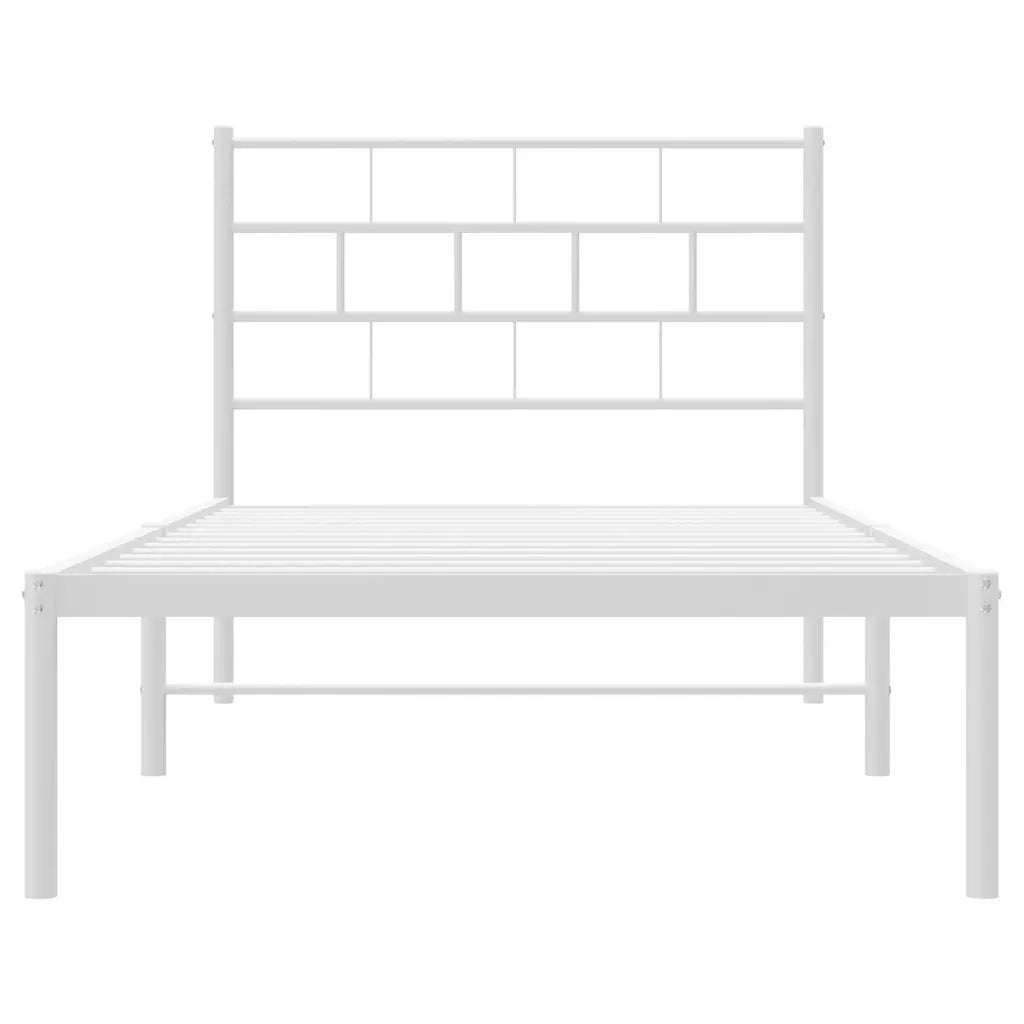 Giroletto con Testiera Metallo Bianco 100x200 cm 355703