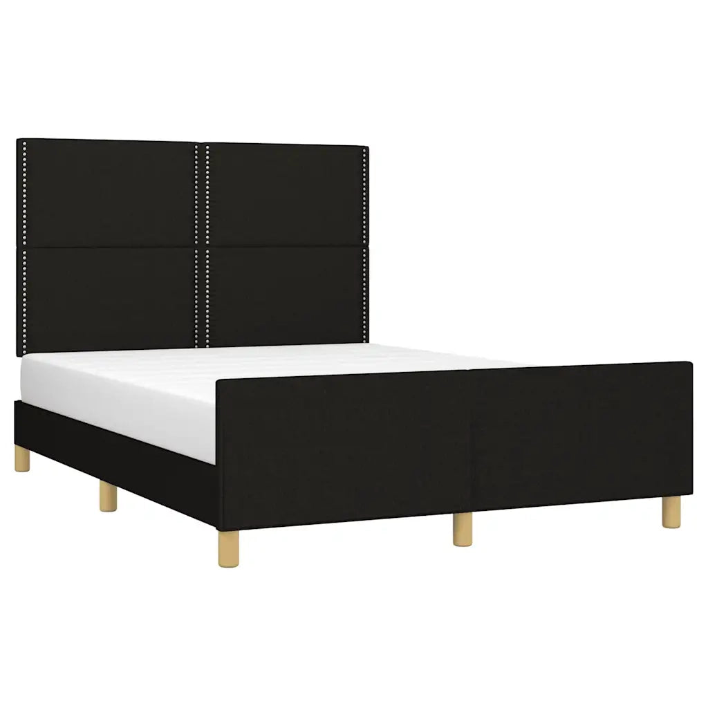 Giroletto senza Materasso-Struttura Letto Nero 140x200 cm in Tessuto 862836
