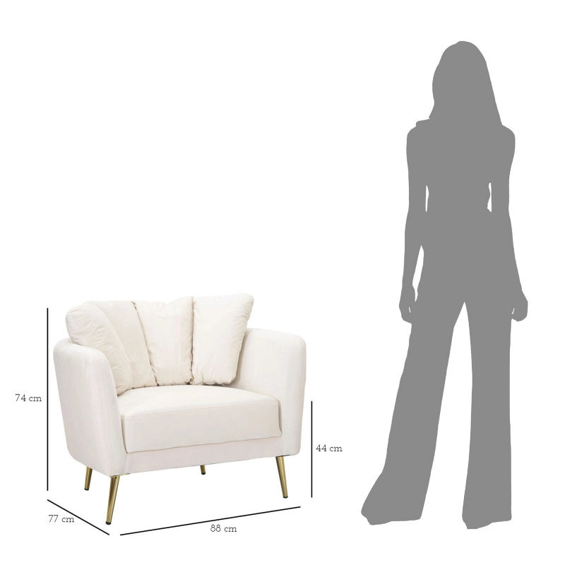 Poltrona Kiev Crema cm 88x77x74