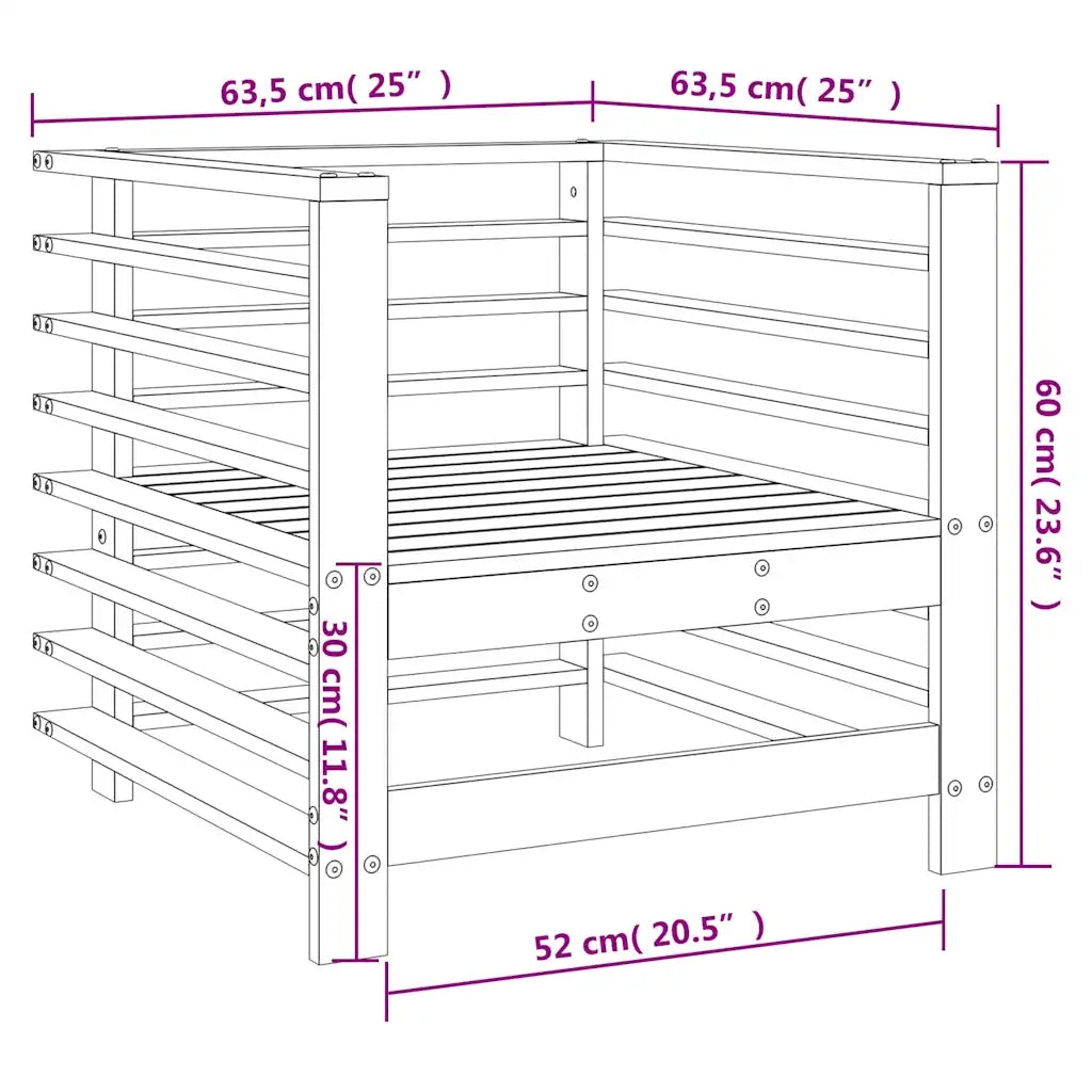 Sedia da patio-Sedie da Giardino 2 pz Marrone Ambra in Legno Massello di Pino 339319