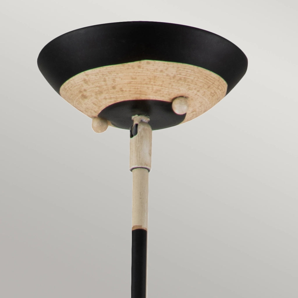 Lampada sospesa a righe Flambeau South Beach Ø38 nera 1xE27