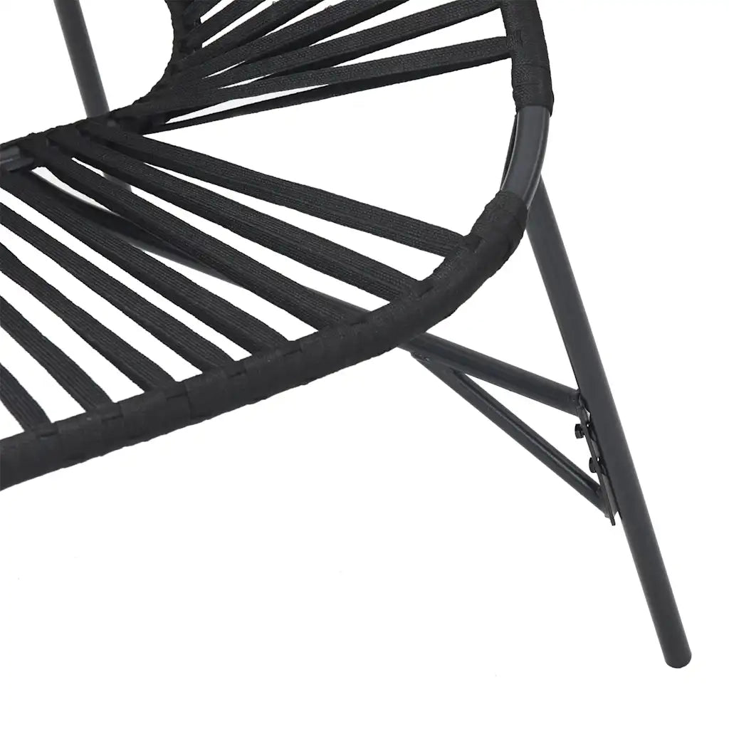 Set di Sedie da Giardino 3 pz | Sedie da Esterno in Polyrattan Nero