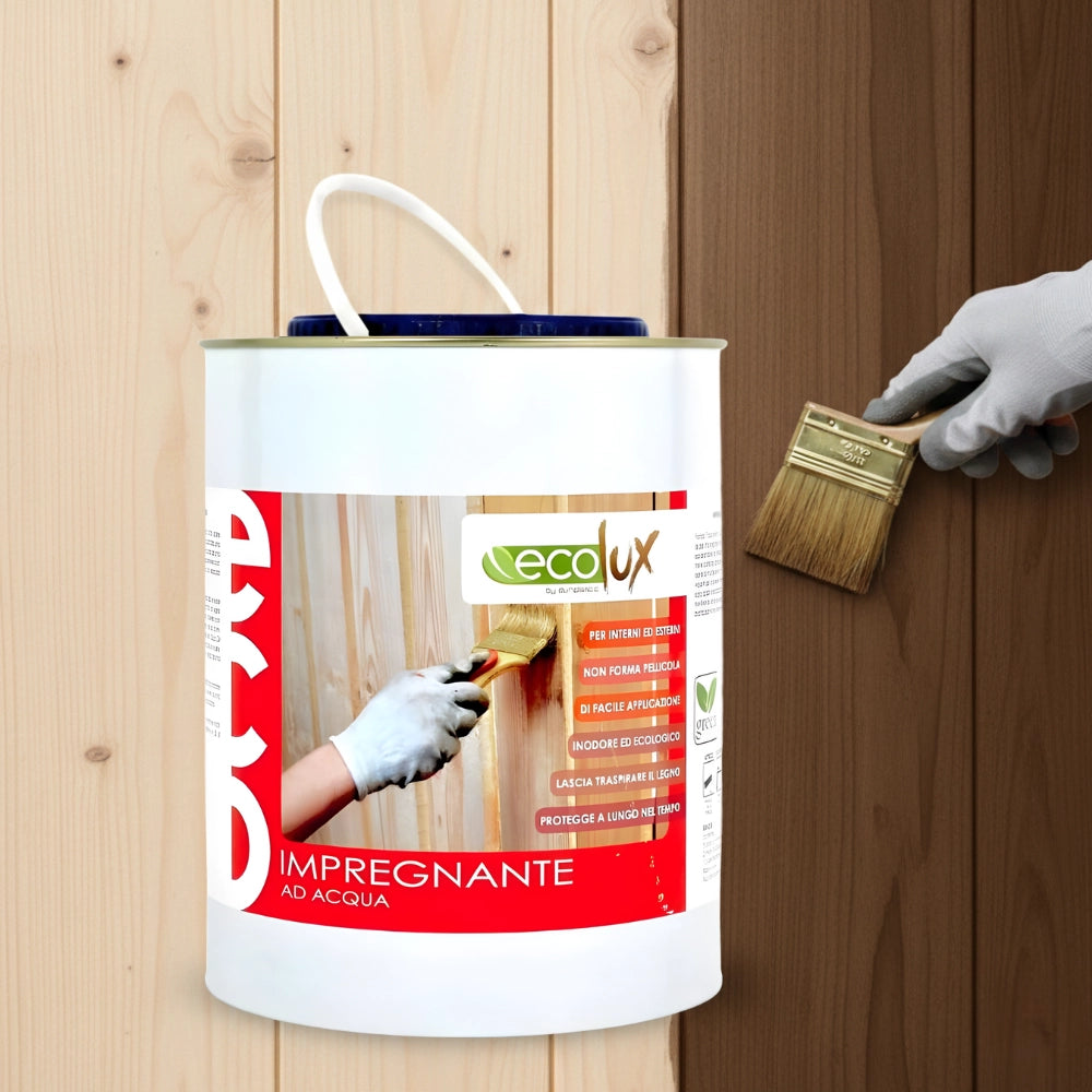 Ecolux impregnante fondo protettivo acrilico pigmentato noce bruno per legno *** formato 2.5 lt, confezione 1