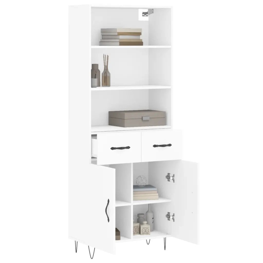 Credenza | Madia | Buffet da pranzo | Armadio da pranzo Bianca 69,5x34x180 cm in Legno Multistrato