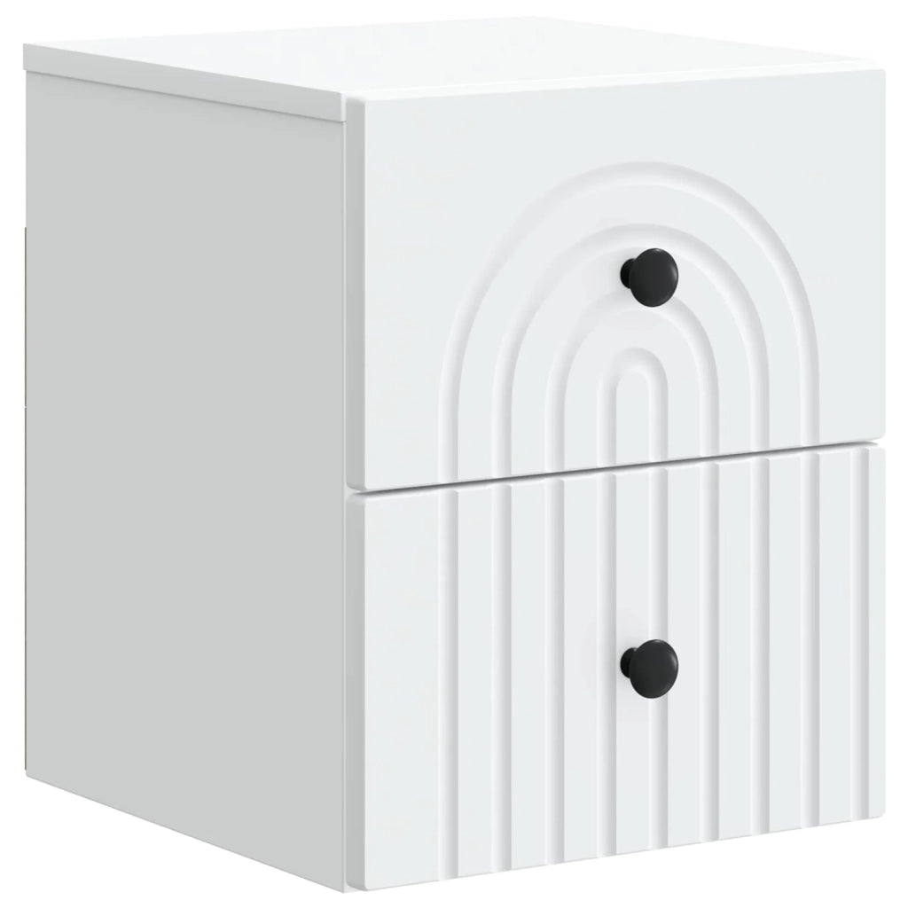 Mobiletto da notte a muro 2 pcs Bianco 33 x 34,5 x 40 cm