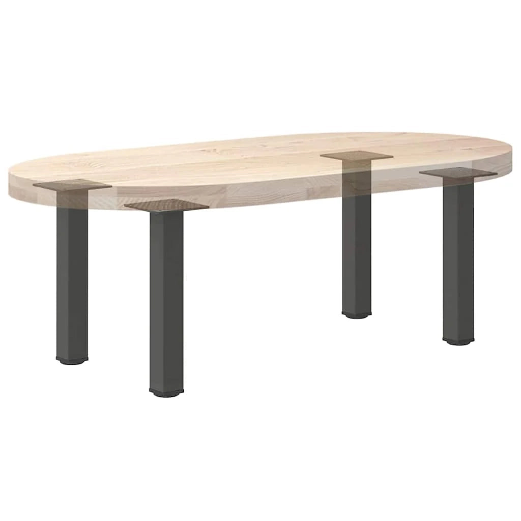 Set di 4 gambe regolabili per tavolino da caffè dal design geometrico moderno 42 x 44 cm acciaio antracite 02_0056751