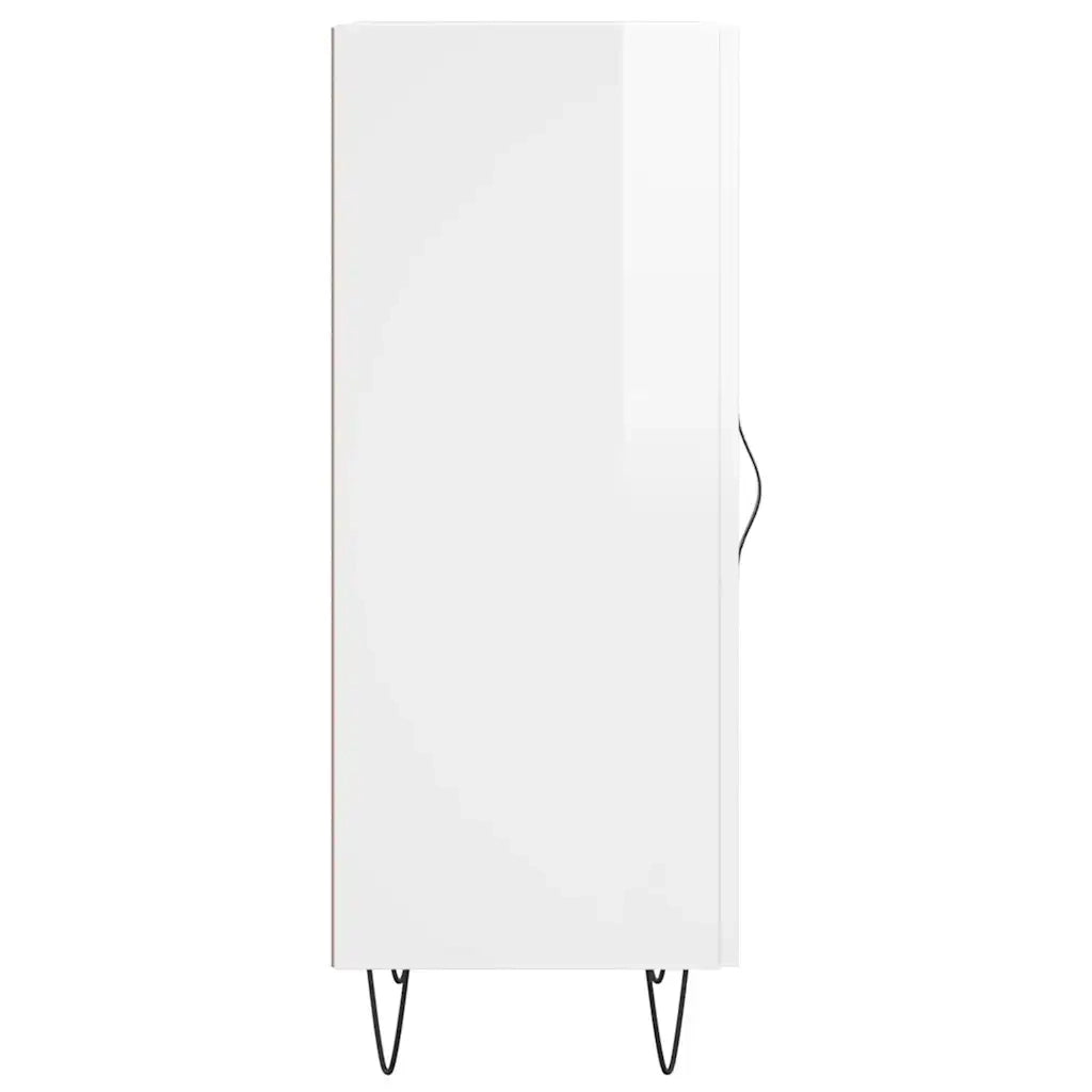 Credenza Bianco Lucido 34,5x34x90 cm in Legno Multistrato 828534