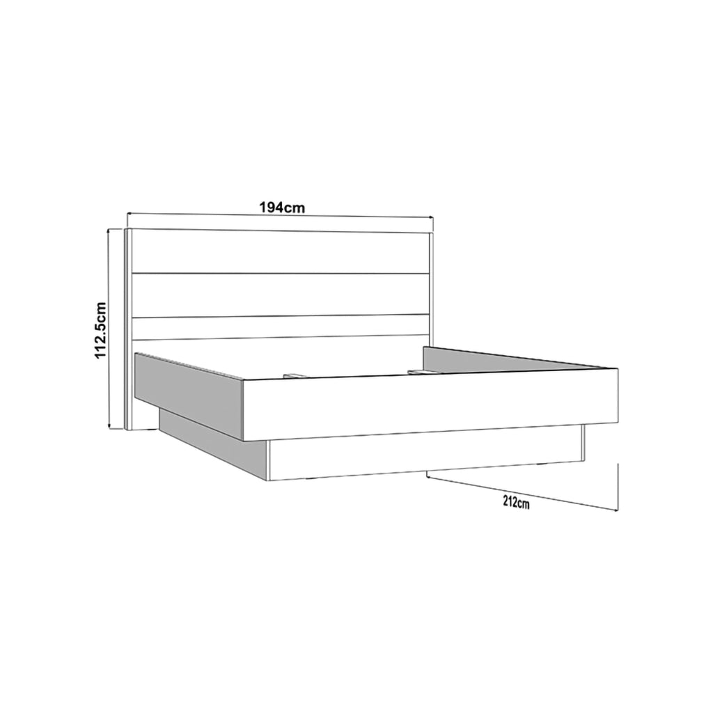 Letto Matrimoniale Kamak, Letto Matrimoniale Dimensione Materasso 180x200 cm, Bianco Crema
