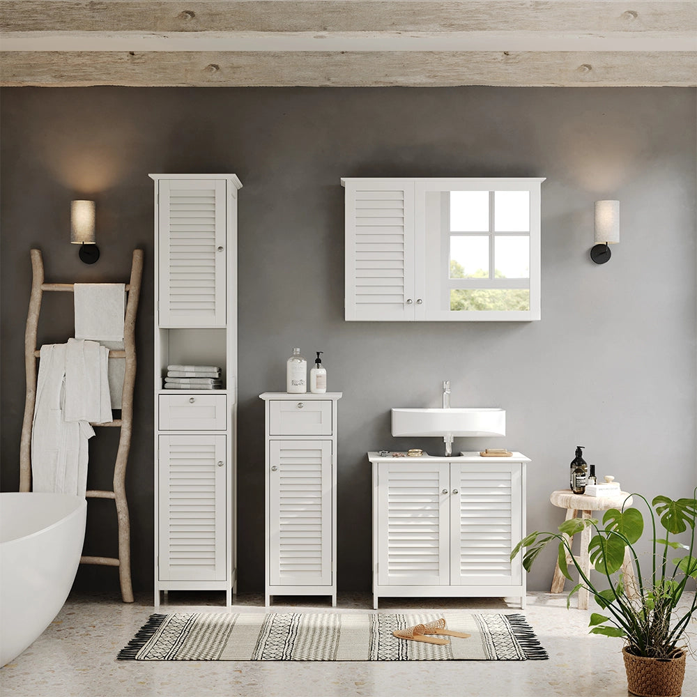 Vicco Set di mobili da bagno Bianco 4 pezzi, opzione 3