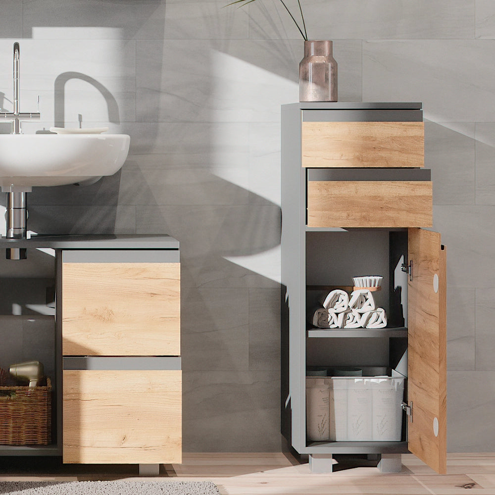 Vicco Mobiletto bagno Grigio 30 x 95 cm