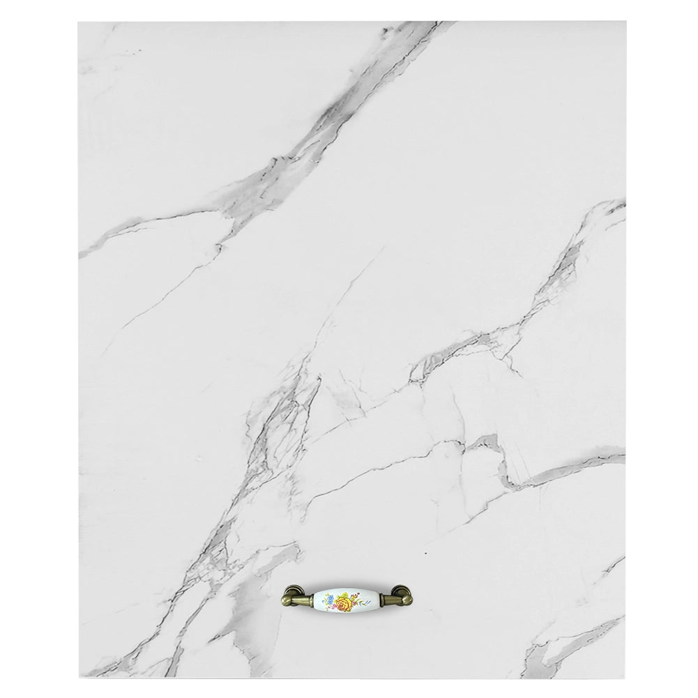 Mobile Cucina Pensile 1 Anta Componibile in Legno Colore Bianco Marmo 60x32 H72cm