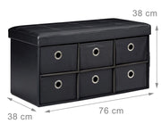 Panca contenitore con cassetti 76 cm nero 3013003