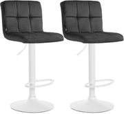 Set di 2 sgabelli da bar Perù velluto bianco 3