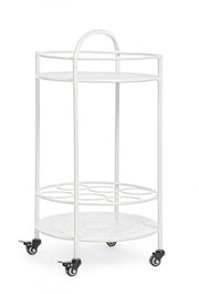 Carrello con Porta Bottiglie Burton Bianco in Metallo