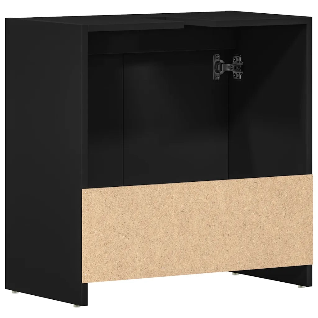 Mobile da Bagno Nero 60x33x61 cm in Legno Multistrato 802643