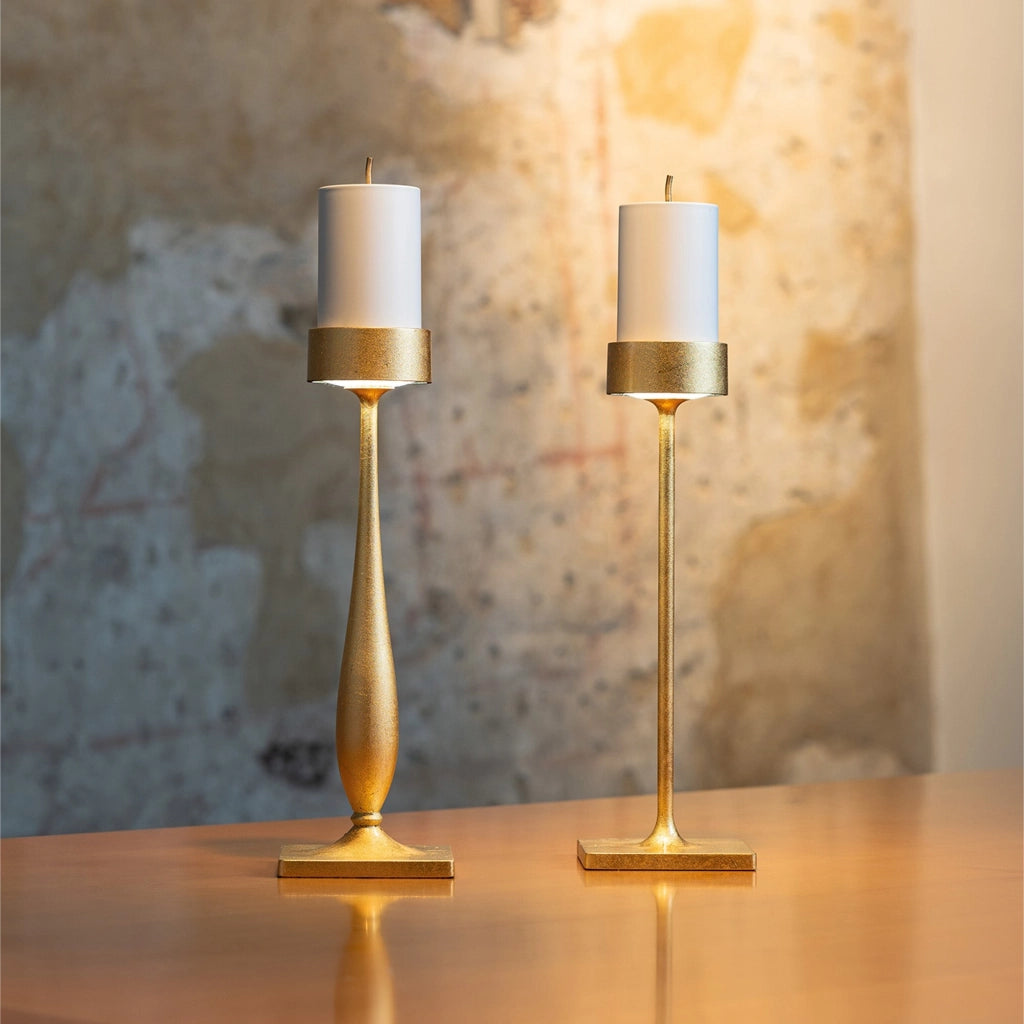Perpetua Lampada da tavolo barocco senza fili, finitura foglia oro, design in alluminio pressofuso, illuminazione LED ricaricabile, protezione IP54