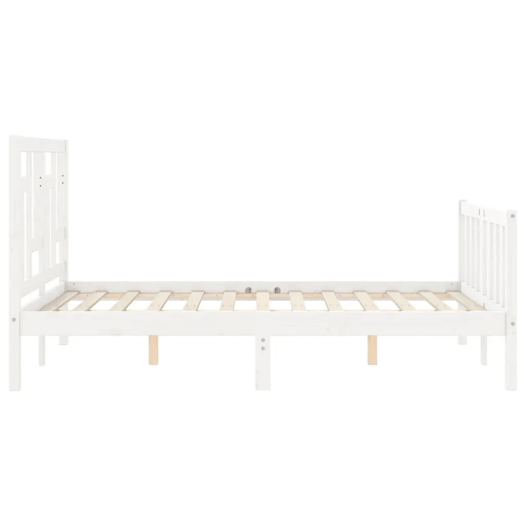 Letto senza Materasso-Struttura Letto Bianco 140x190 cm Legno Massello di Pino 475548