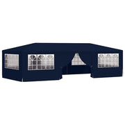 Gazebo | Pergolato Professionale con Pareti 4x9 m Blu 90 g/m2