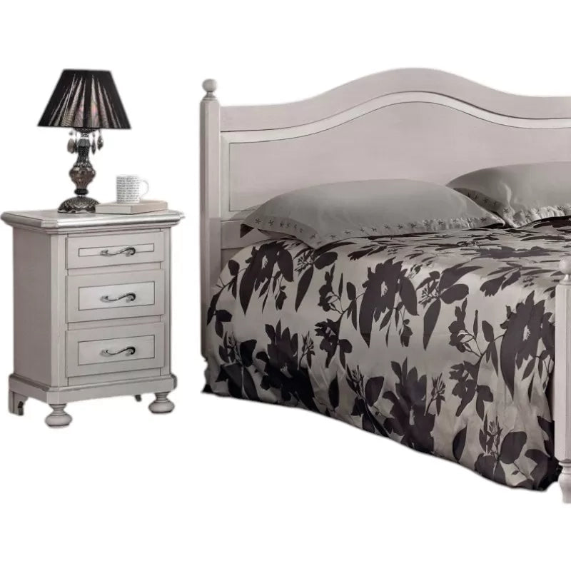  comodino arte povera 3 cassetti legno shabby tortora grigio 50x38x66 (1476) - Mobili 2G
