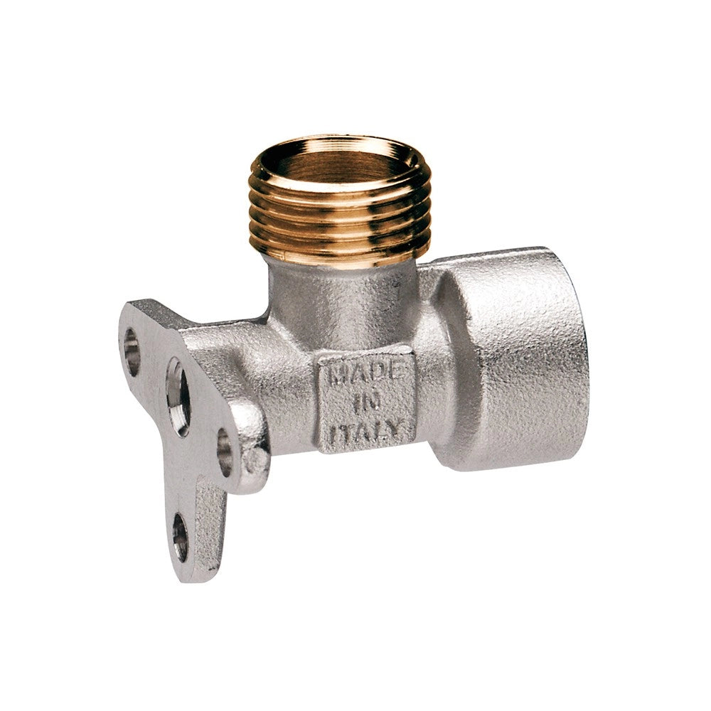 Raccordo a L a compressione per tubo rame MF 1/2" con attacco a muro