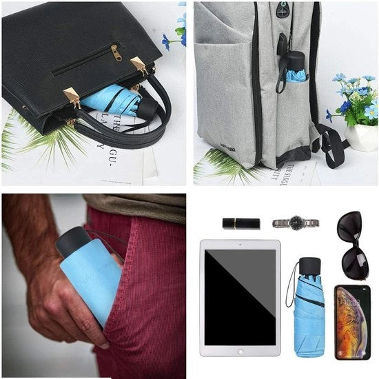 Parasole pieghevole mini-zaino parasole leggero e compatto impermeabile al vento - ideale per diverse attività all'aperto