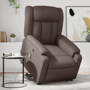 Poltrona Alzapersona Reclinabile Massaggio Marrone Similpelle 3205273
