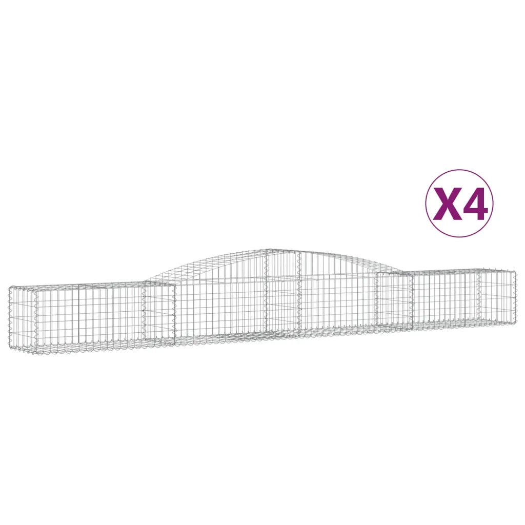 Cesti Gabbioni ad Arco 4 pz 400x50x40/60 cm Ferro Zincato
