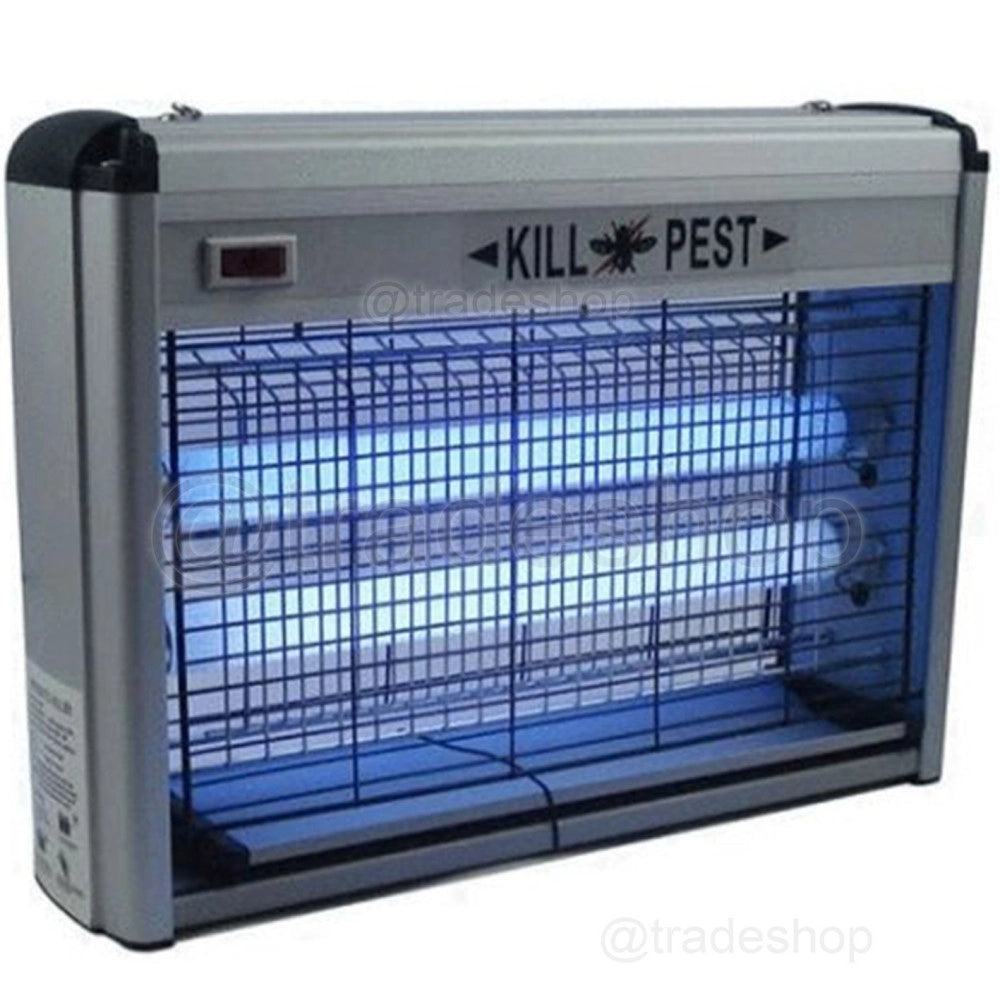 Trade Shop - Zanzariera Elettrica A Due Lampade A Fluorescenza 12w Bk-l12 Da Interno Esterno -