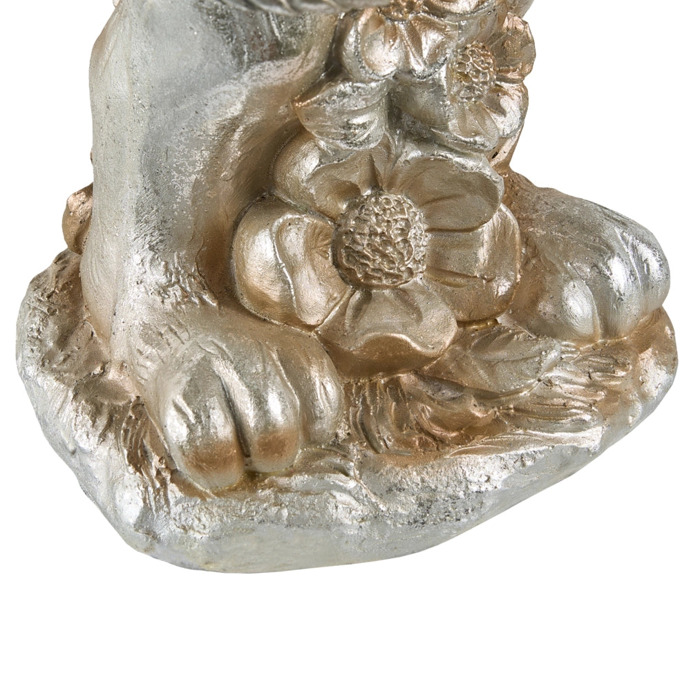 Statuetta da giardino in oro MgO 72 cm elemento decorativo coniglio realizzata a mano decorazione per interni ed esterni tema pasquale