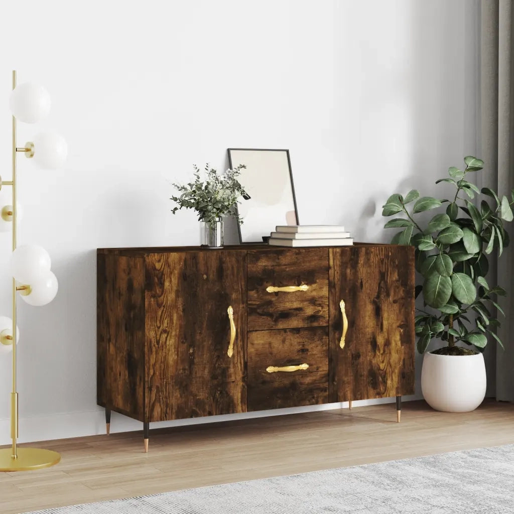 Credenza | Madia | Buffet da pranzo | Armadio da pranzo Rovere Fumo 100x36x60 cm in Legno Multistrato