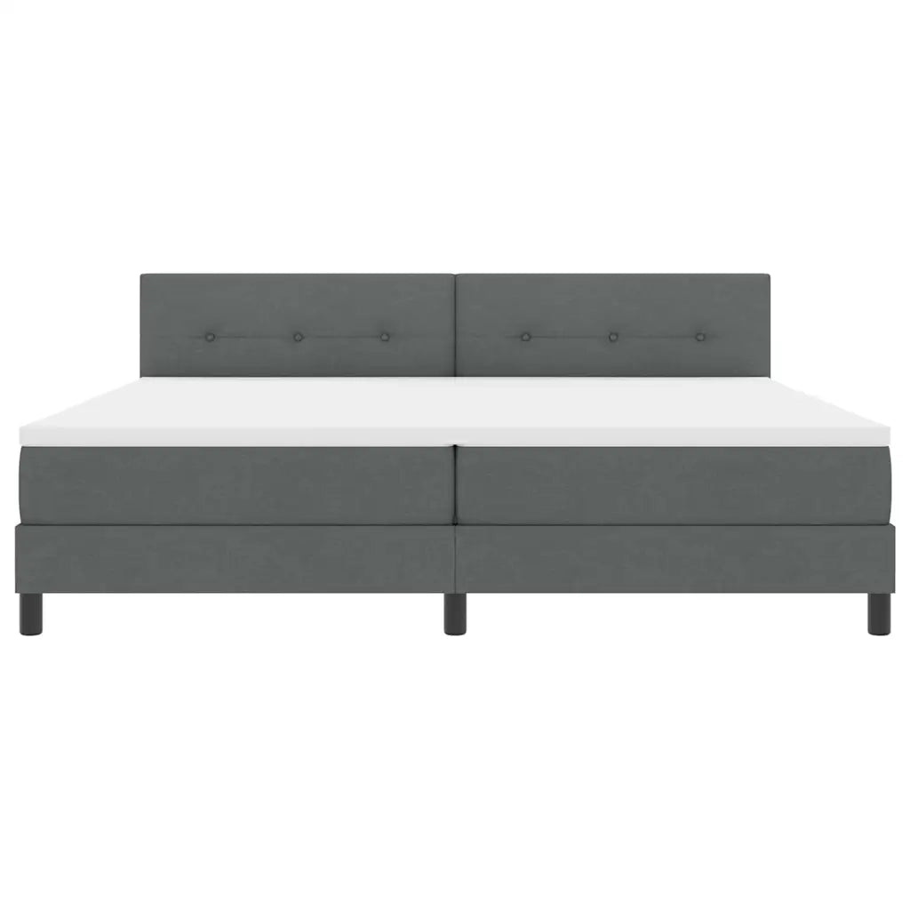 Letto a molle con strisce LED Grigio scuro 200 x 200 cm Tessuto 3342234