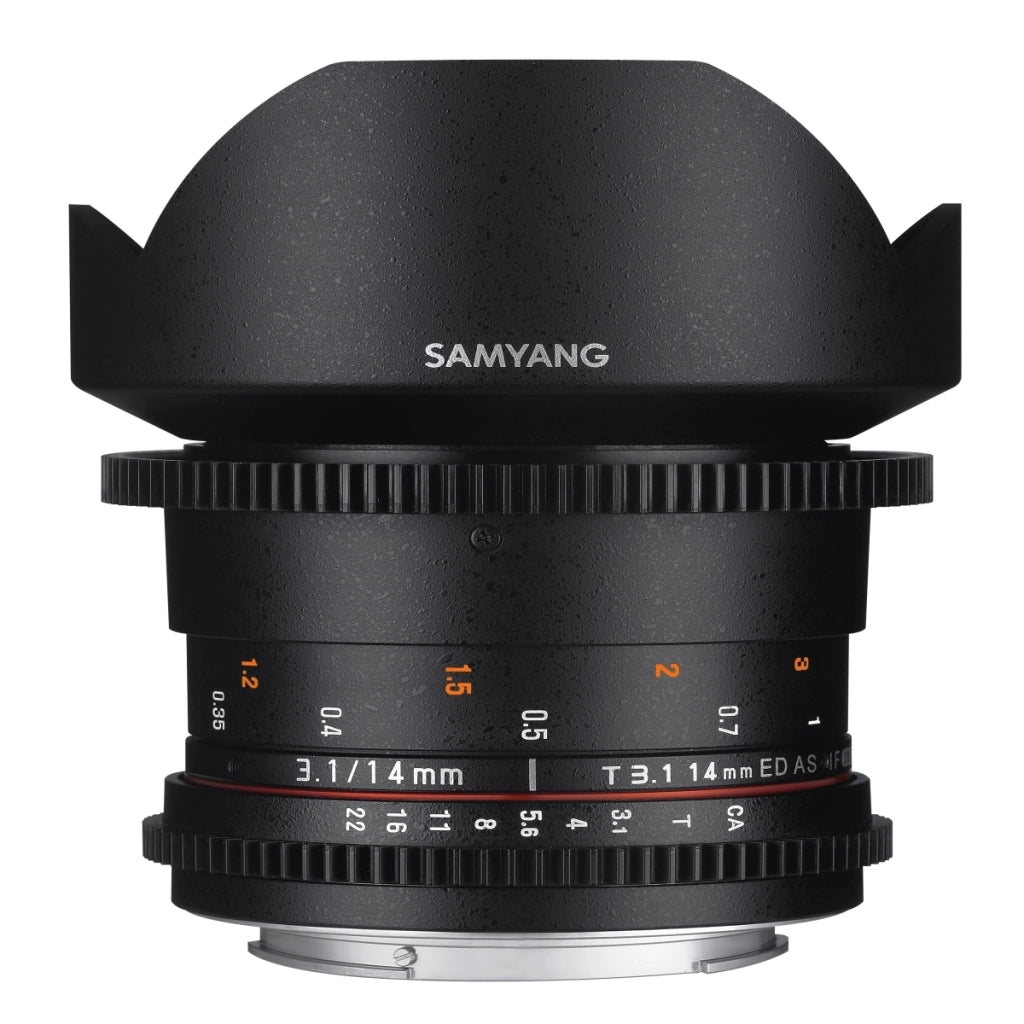 14mm T3.1 Video DSLR II per MFT - obiettivo video full-frame e APS-C per attacco MFT, messa a fuoco manuale con ingranaggio 0,8, grandangolo da 14 mm per attacco MFT, nero
