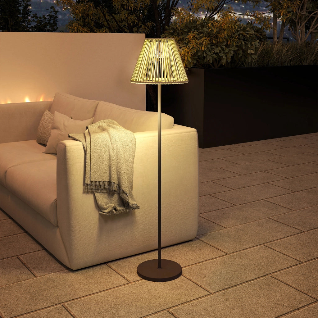 Lampada da Esterno a Energia Solare Rattan con Sensore di Luce ¨C zephmum ¨C 33x135 cm