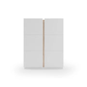 Scarpiera Herdasa effetto bianco, dettaglio rovere chiaro 122x95x35