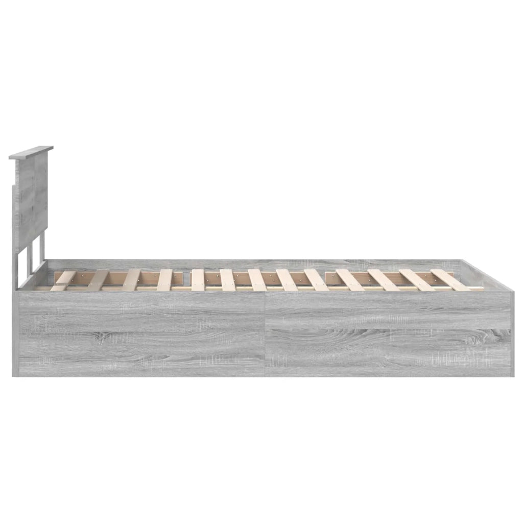 Struttura del letto con testiera Grigio Sonoma 135 x 190 cm