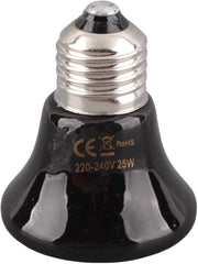 Lampada a infrarossi per rettili - Temperatura regolabile - 25W - Nera - Formato compattibile per rettili