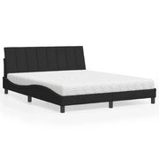 Letto con Materasso Hanko Nero 160x200 cm in Velluto 3208606