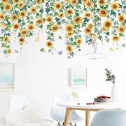 Decorazione per Parete a Fiamma di Sola - Sticker per Parete con Fiori - Decorazione per Camera da Letto - Decorazione per Cucina - Sticker per Parete con Fiori - Adesivo Rimovibile in Vinile - Design Autoadesivo