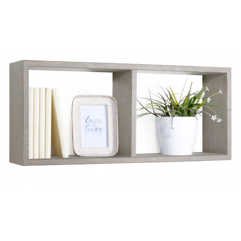 Mensola da Muro, Libreria Sospesa, Libreria da Parete, Scaffale da Parete, Rovere Grigio Nuovo, 70x30 p15,5 cm - Morgana