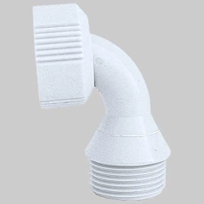 RACCORDO CURVO IN NYLON GIREVOLE PER TUBI CARICO LAVATRICE/LAVASTOVIGLIE  3/4 M x 3/4 F     MADE IN ITALY